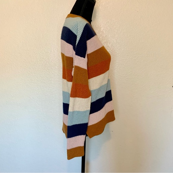 Madewell Thompson Pocket Pullover Sweater Rainbow Stripe Size Small - Picture 10 of 14
